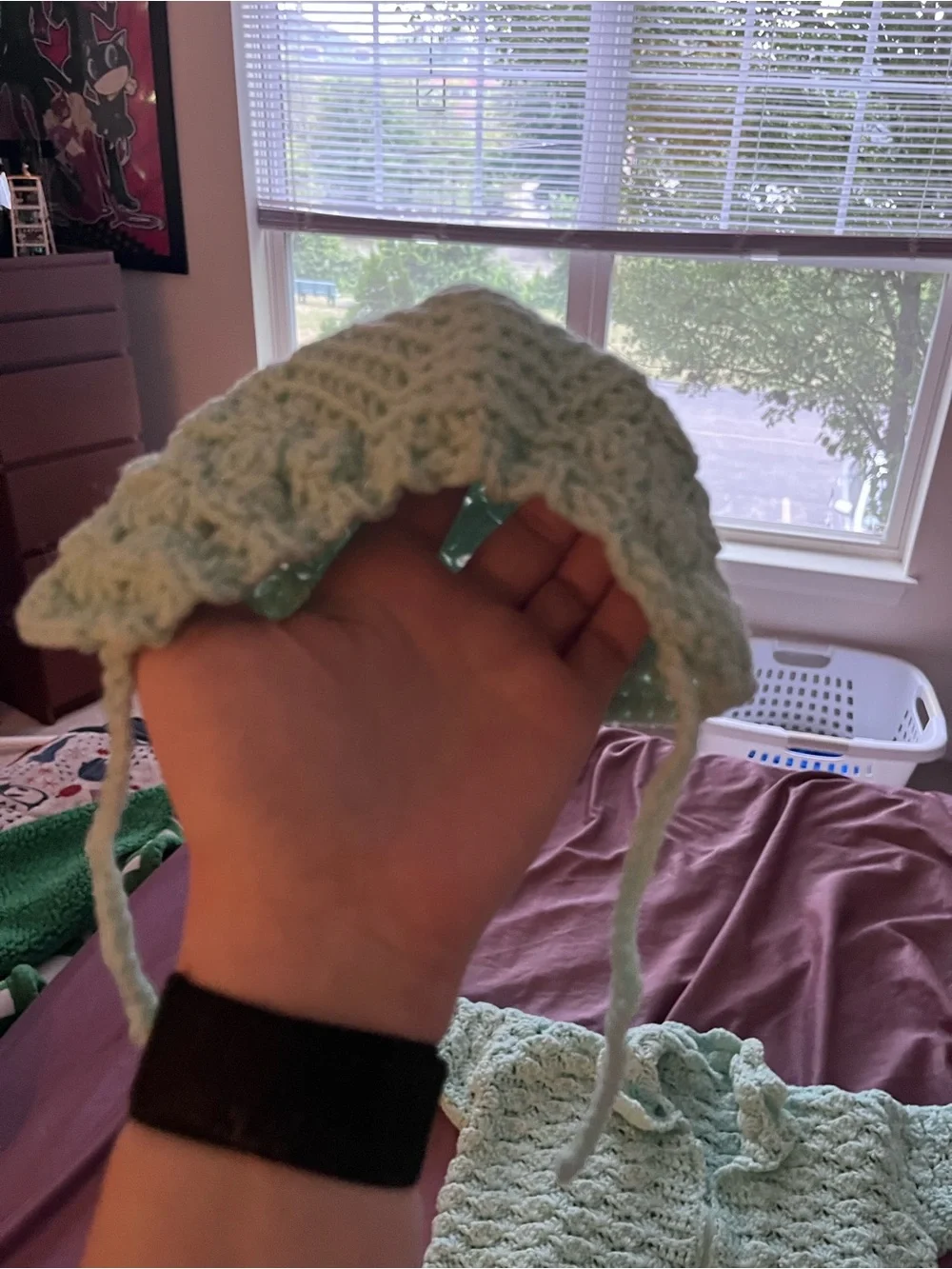 Hand Crochet Vintage Baby Bunting with Hat